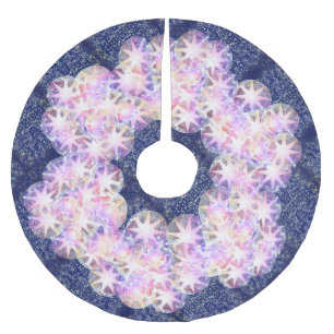 Irifallence Rosa Lavender Compass Gemstone Julgransmatta Borstad Polyester