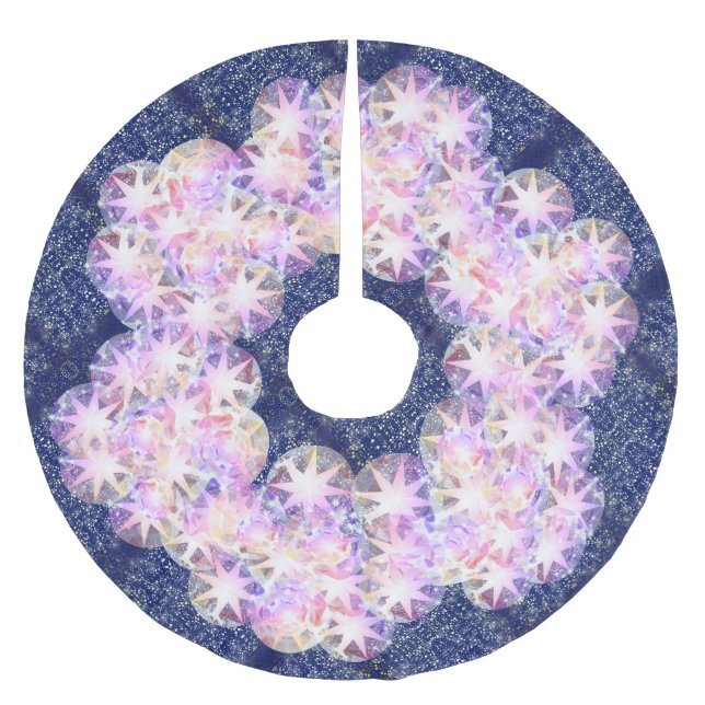 Irifallence Rosa Lavender Compass Gemstone Julgransmatta Borstad Polyester (Framsidan)