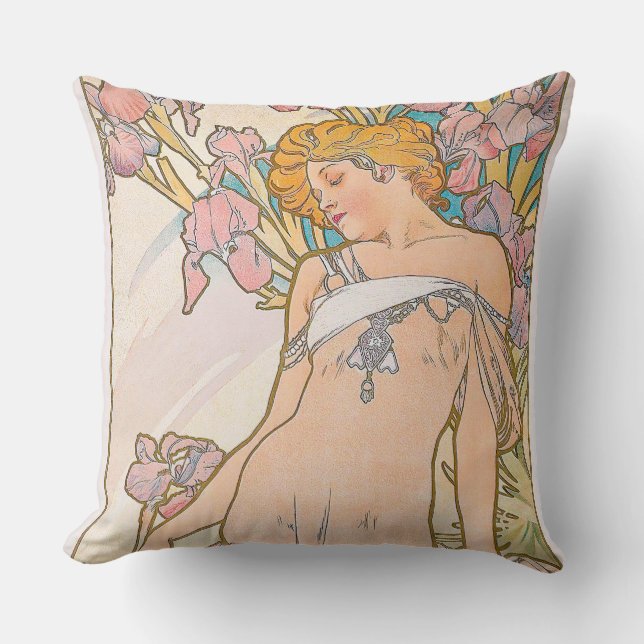 Iris (1897) av Alphonse Mucha Kudde (Framsida)