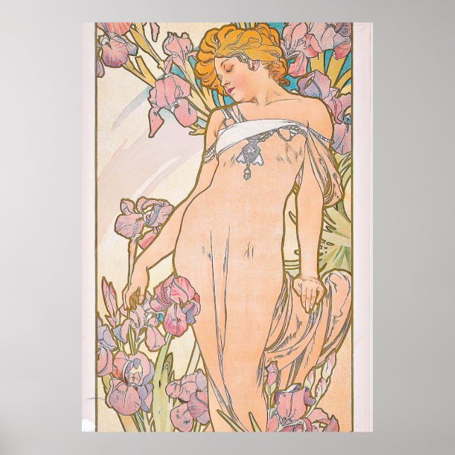 Iris (1897) av Alphonse Mucha Poster (Framsidan)