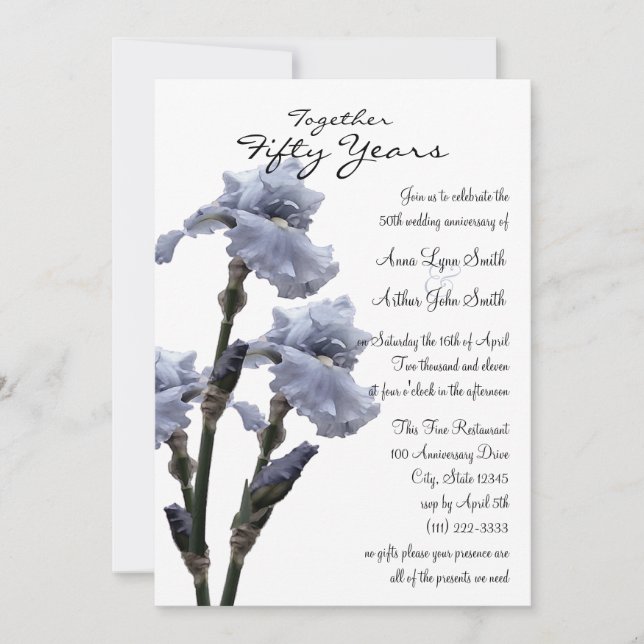 Iris årsdag inbjudningar (Framsida)