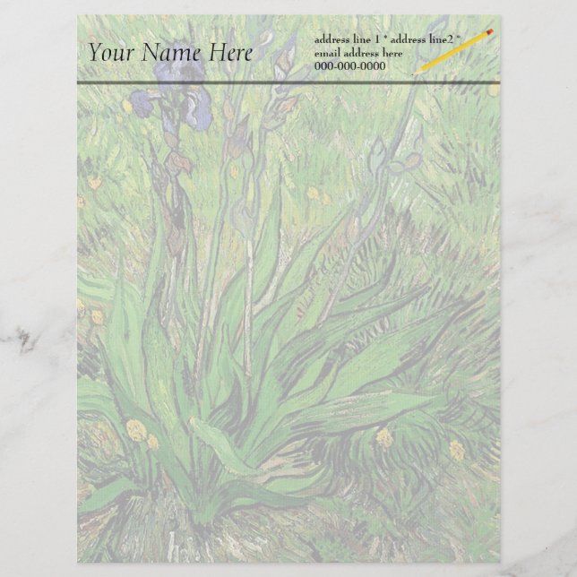 Iris av Van Gogh Brevhuvud (Framsida)