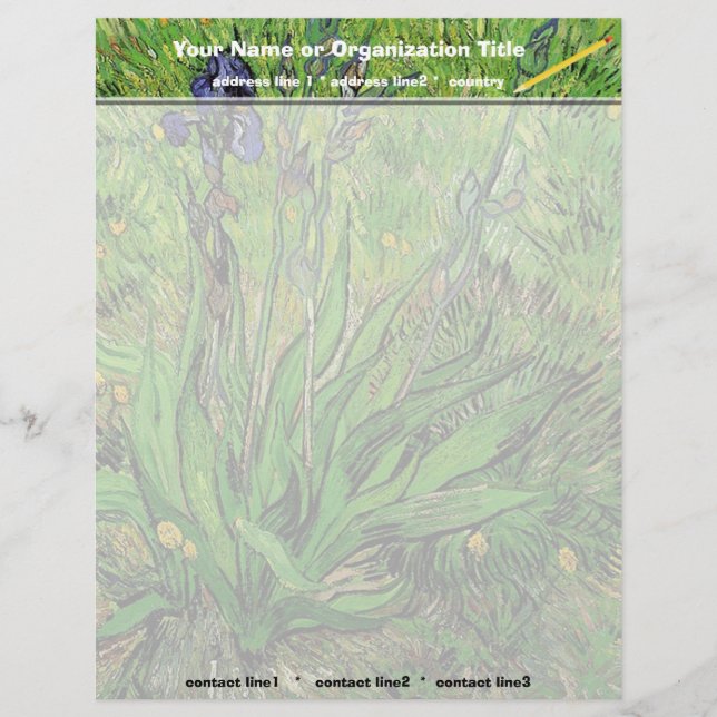 Iris av Van Gogh Brevhuvud (Framsida)