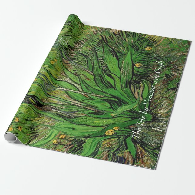Iris av Van Gogh. Vintage blomster oljemålning. Presentpapper (Utrullad)