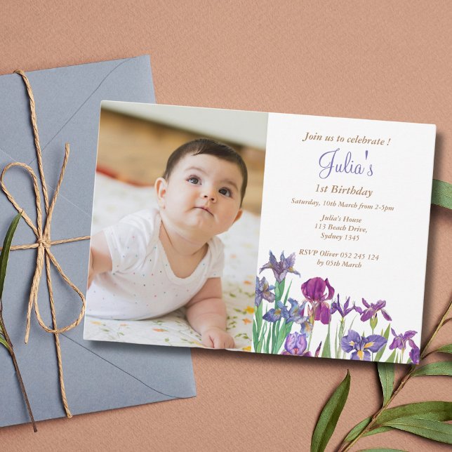 Iris Bebis flicka 1-års fotobild Vykort (Skapare uppladdad)
