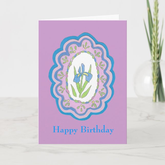 Iris Birthday Card Kort (Framsida)