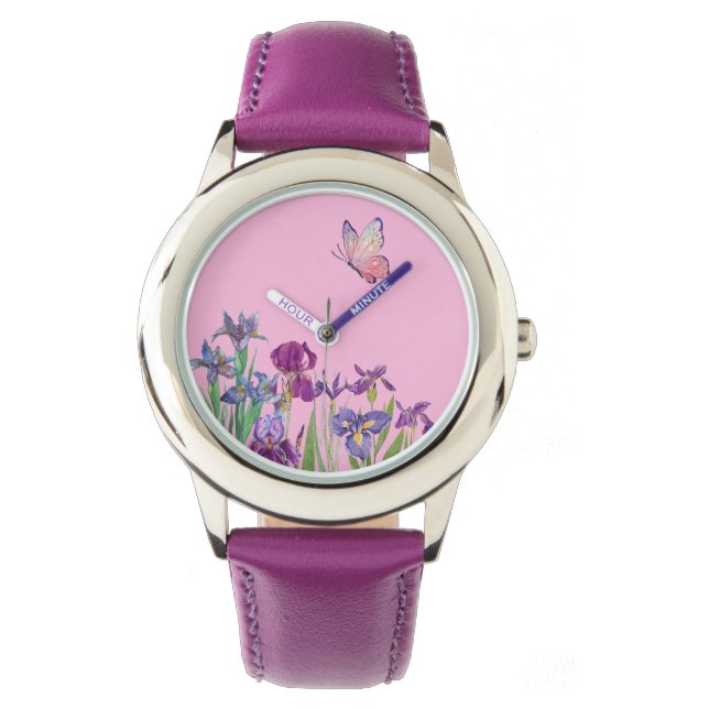 Iris-blomflickor Armbandsur (Framsida)