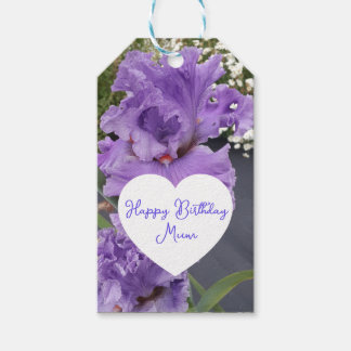 Iris Blomma Blommor Lila Lavendel Syren Blommig Presentetikett