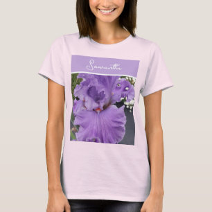 Iris Blomma Blommor Lila Lavendel Syren Blommig T Shirt