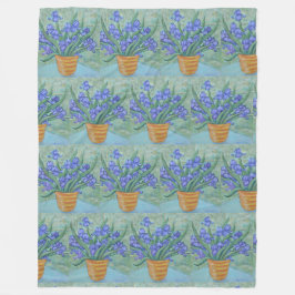 Iris-Blommar Fleecefilt