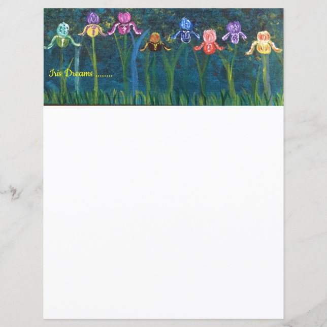 Iris blommor stationär (Framsida)