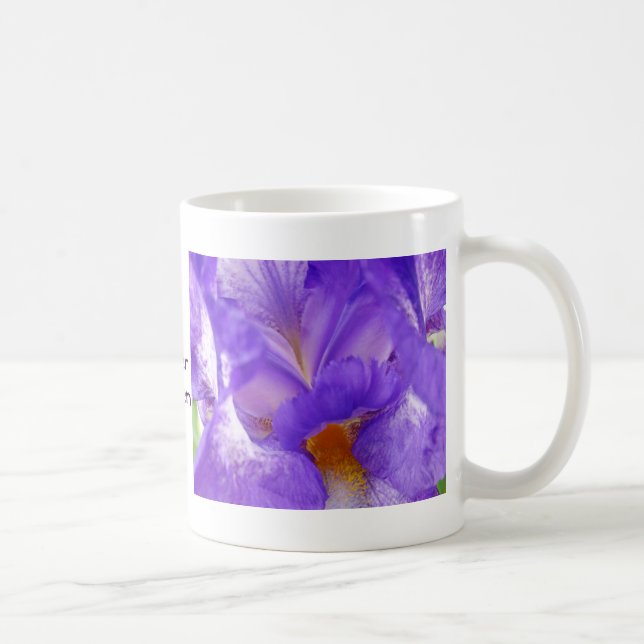 Iris Blomster Trädgård Kaffekopp present Magenta (Höger)