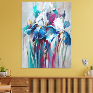 Iris Bloom – Modern Impressionistisk Blommig Väggk Canvastryck