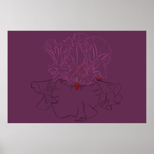 Iris Botanical Line Art Poster (Framsidan)