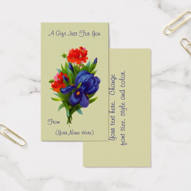 Iris Bouquet Flower Personlig Gift Card Visitkort (Kontor)
