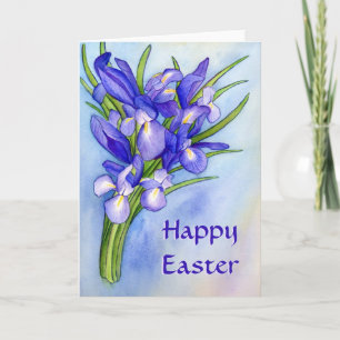 Iris Bouquet-hälsningskort "Glad påsk" Helgkort