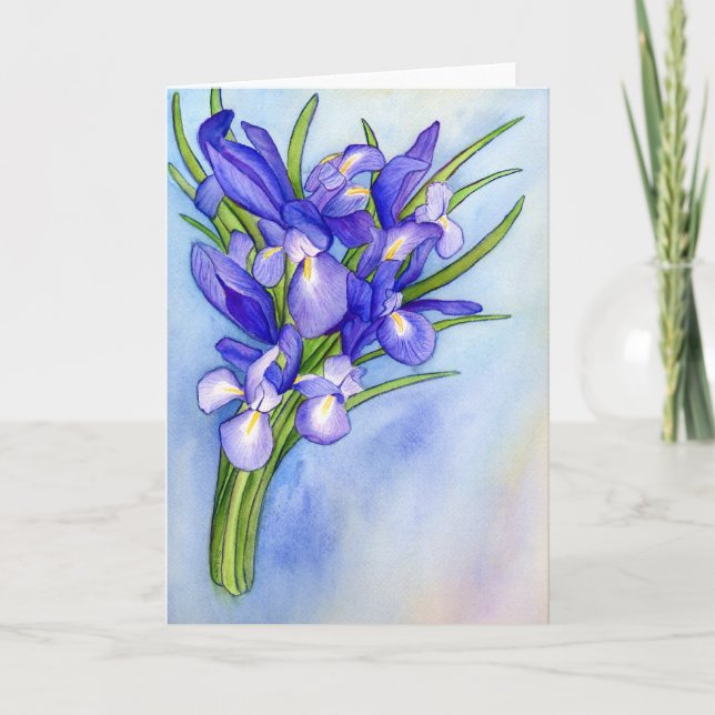 "Iris Bouquet"-kort för färgning Kort (Framsida)