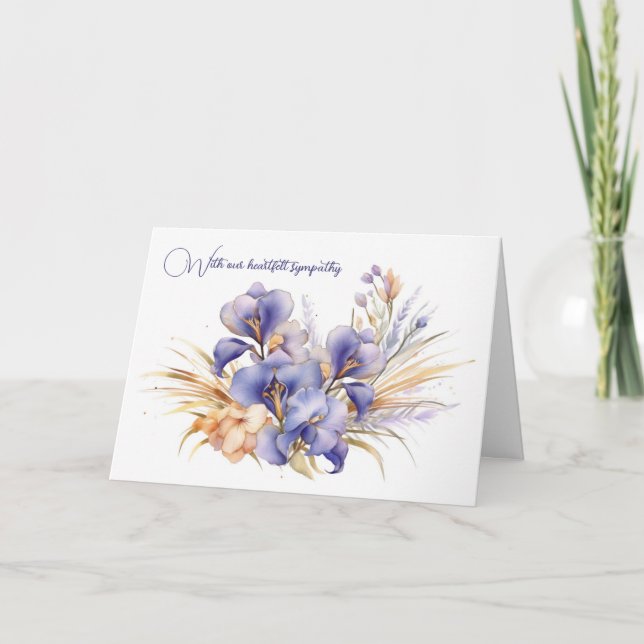 Iris Bouquet Sympathy Kort (Framsida)