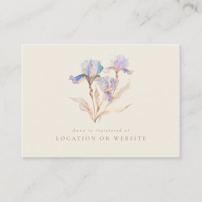 Iris Bröllopsduschregister Tilläggskort (Framsida)