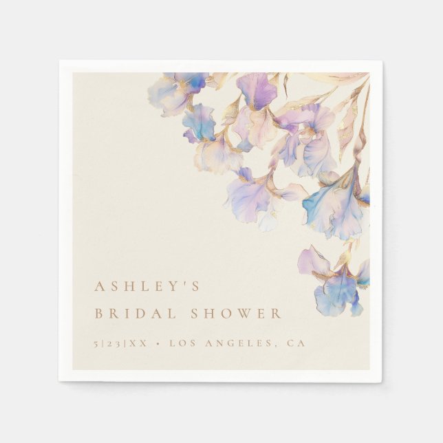 Iris bröllopsfest pappersservett (Framsidan)