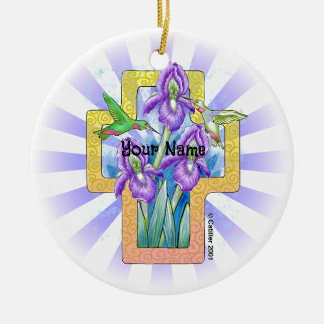 Iris Cross Kristet ornament  (Framsidan)