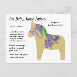 Iris Dala Horse Mönster till Helg Vykort