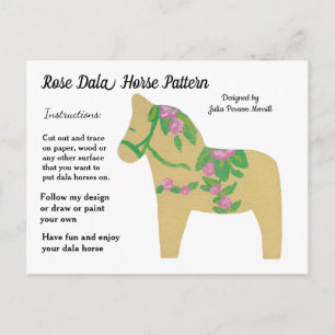 Iris Dala Horse Mönster till  Helg Vykort
