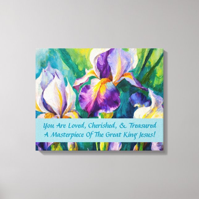 Iris Elegance Inspirational Canvastryck (Framsida)