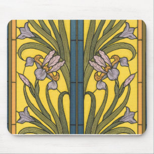 Iris Flower Art nouveau-glaset Mönster Musmatta
