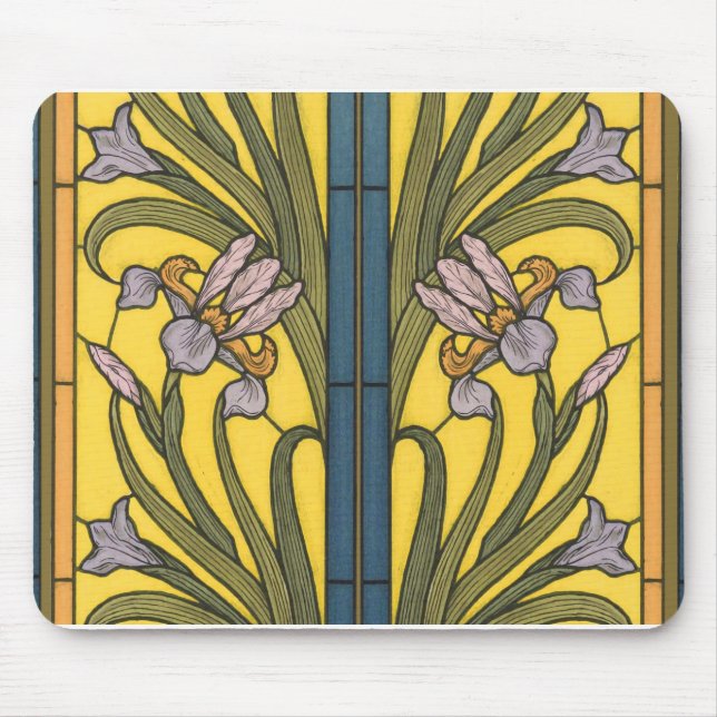 Iris Flower Art nouveau-glaset Mönster Musmatta (Framsidan)