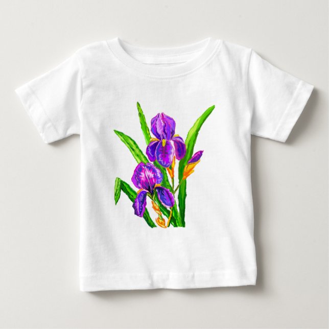Iris Flower Baby T-Shirt Irises (Framsida)