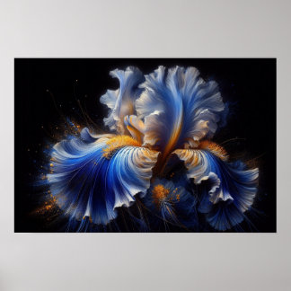 Iris Flower Contemporary Poster