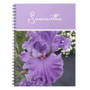 Iris Flower Flowers Lila Lavender Lilac Apron Anteckningsbok