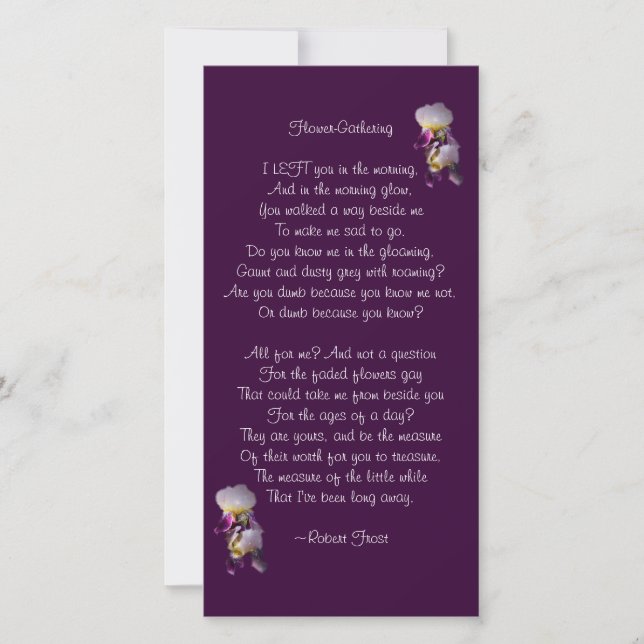 Iris Flower-Gathering Poetry Card (Framsida)