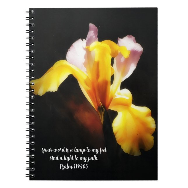 Iris Flower Light Bible Verse Prayer Journal Anteckningsbok (Framsidan)