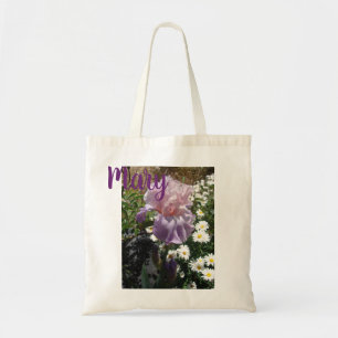Iris Flower Lila blommigt Photo Tote Bag Tygkasse