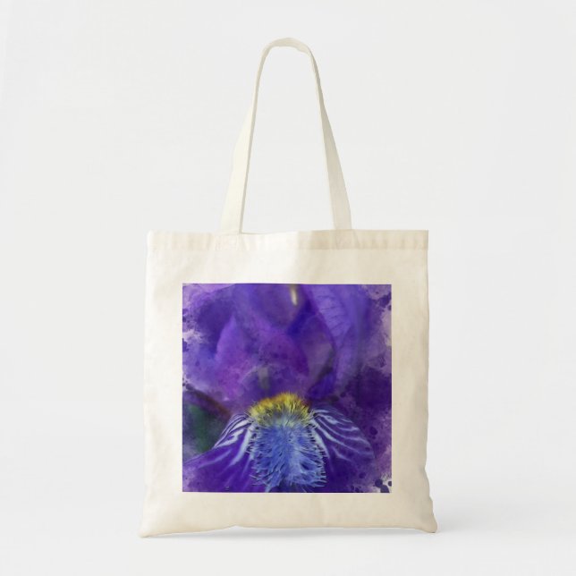 Iris Flower Lila Watercolor Tygkasse (Framsidan)