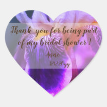 Iris Flower Möhippa Heart Stickers