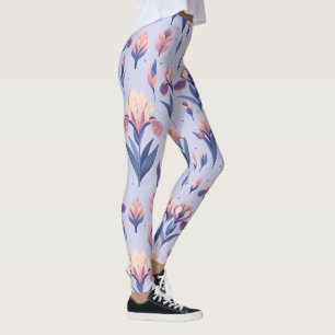 Iris Flower Mönster Leggings