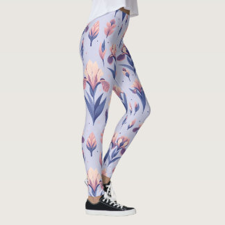 Iris Flower Mönster Leggings