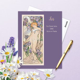 Iris Flower Series Alphonse Mucha Vykort
