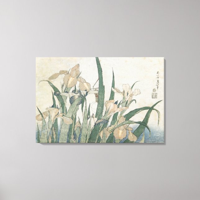 Iris Flowers and Grashopper, 1830-31 Canvastryck (Framsida)