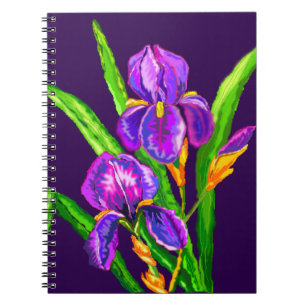 Iris Flowers Anteckningsbok - Anpassningsbar Färg