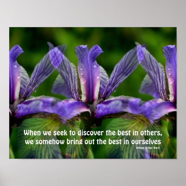Iris Flowers Attitude inspirational Quote Poster (Framsidan)