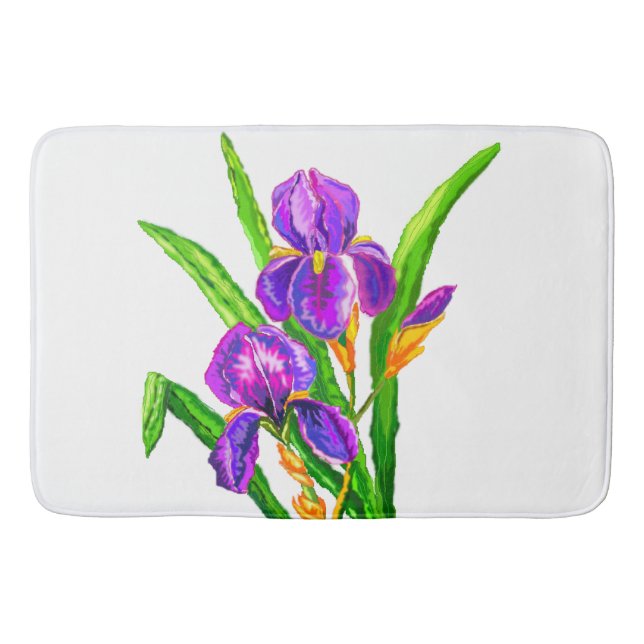 Iris Flowers Bath Mat Badrumsmatta (Framsidan)