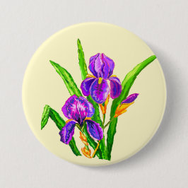 Iris Flowers Butters Irises - Your Färg - Text Knapp