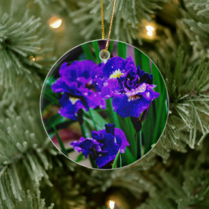 Iris Flowers Ceramic Ornament