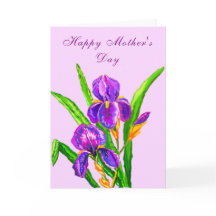 Iris Flowers Mors dag Card