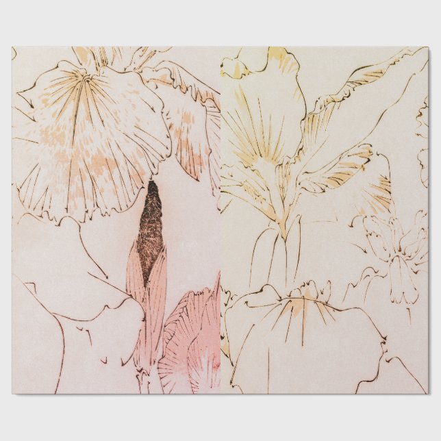 IRIS FLOWERS Wrapping Papper Presentpapper (Seam)