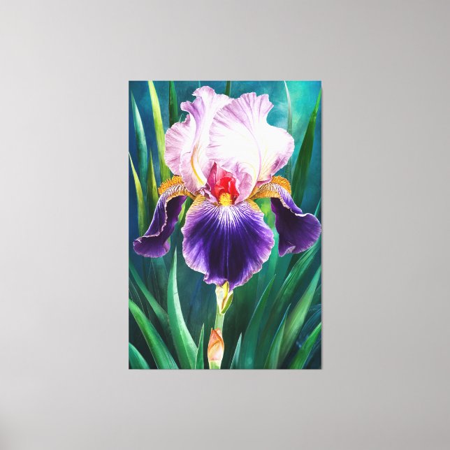 *~* Iris Fold Flower Artsy Iris Painting AP84 Canvastryck (Framsida)